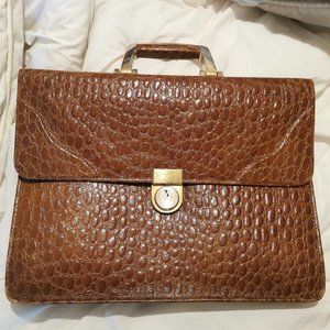 1977 Brown Faux Crocodile  Briefcase